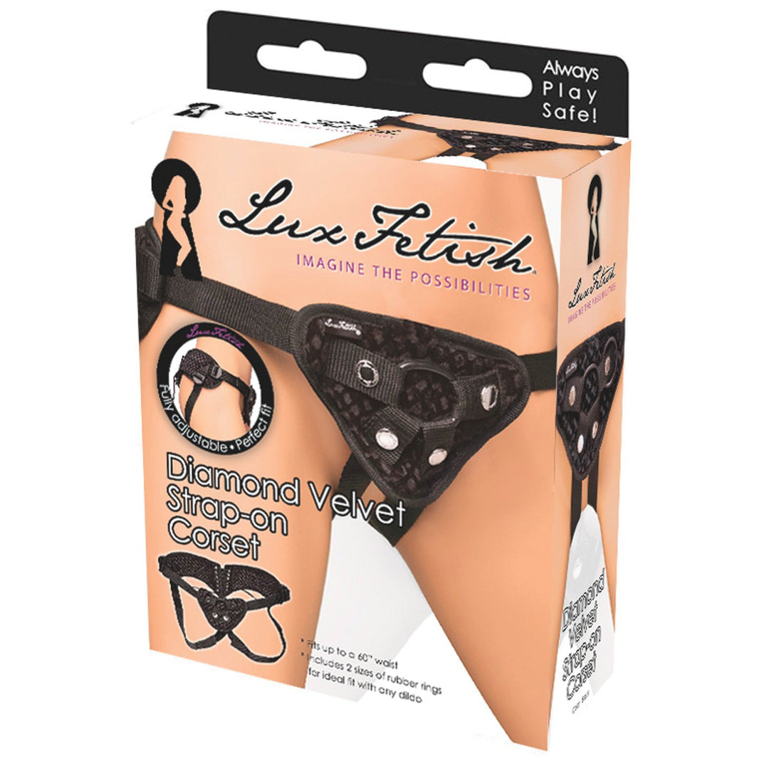 Lux Fetish Diamond Velvet Strap-on Corset