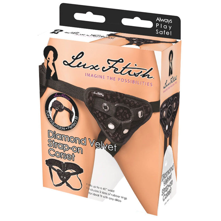 Lux Fetish Diamond Velvet Strap-on Corset
