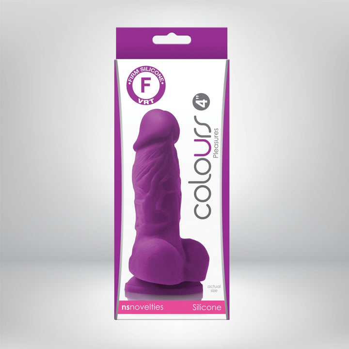 Colours Pleasures 4" Dong with Balls & Suction Cup