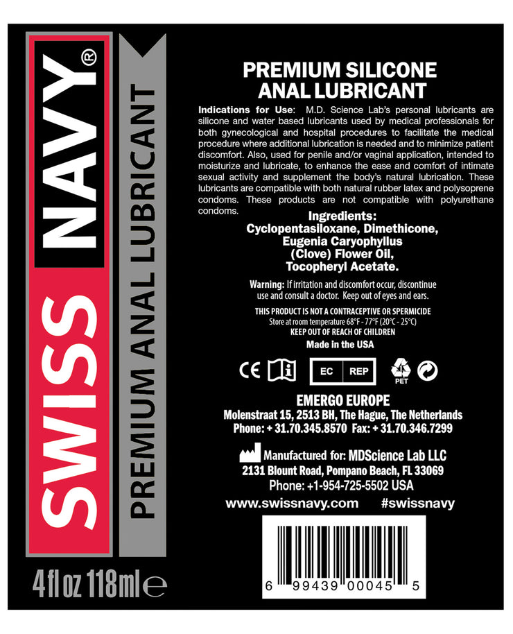 Swiss Navy Anal Lube - 4 Oz