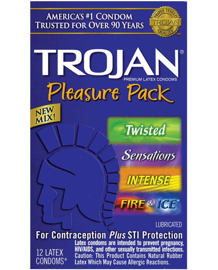 Trojan Pleasure Condoms - Asst. Box Of 12