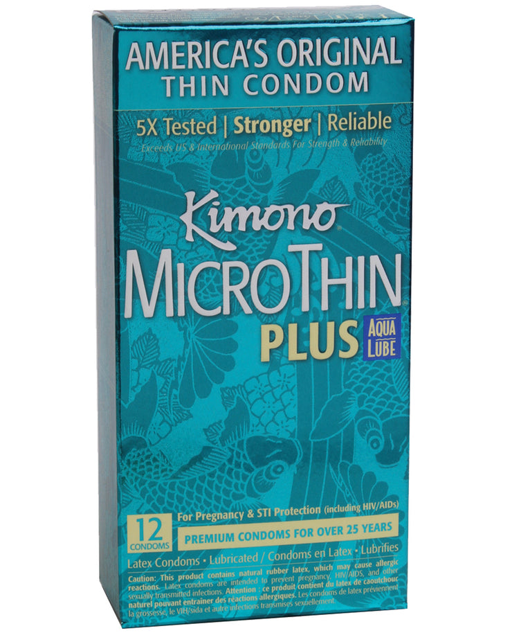 Kimono Micro Thin Aqua Lube Condom - Box Of 12