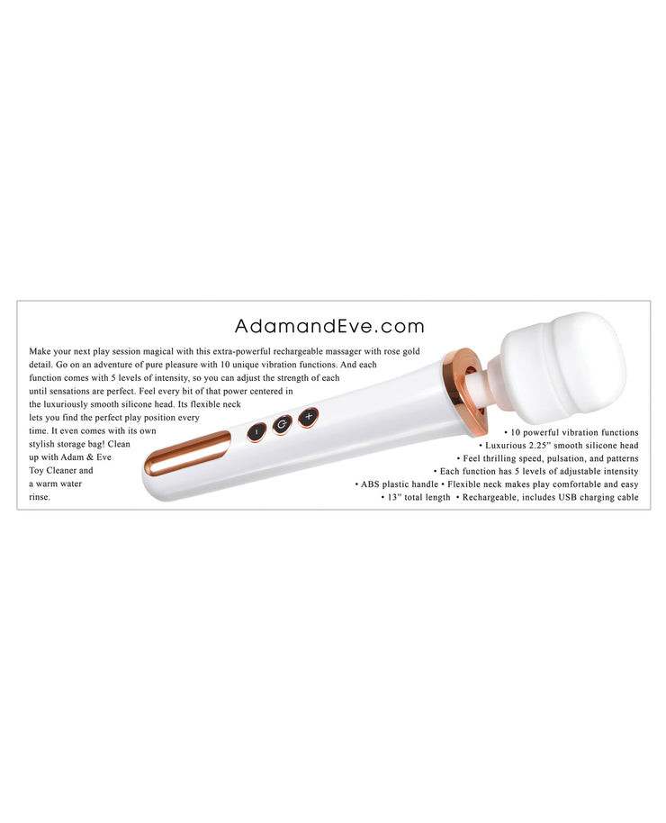 Adam & Eve Magic Massager Rechargeable Rose Gold Edition - White