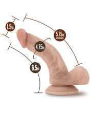 Blush Willy's 6.5" Silicone Dildo W-balls & Suction Cup - Vanilla