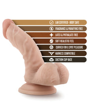 Blush Willy's 6.5" Silicone Dildo W-balls & Suction Cup - Vanilla