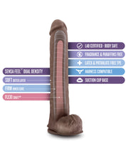 Blush Au Naturel Daddy 14" Sensa Feel Dual Density Dong W-suction Cup - Chocolate