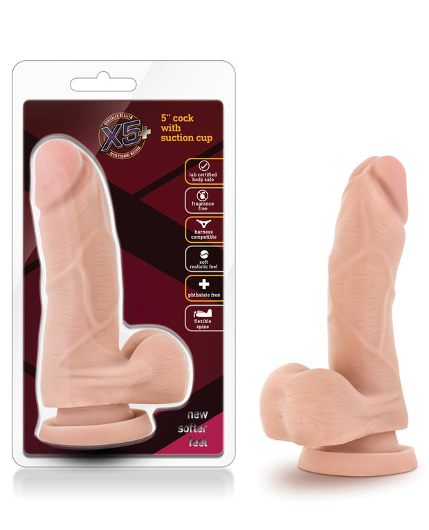 Blush X5 5" Cock W-flexible Spine - Beige