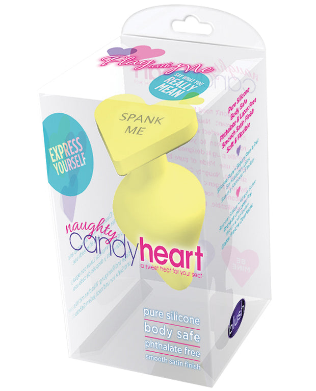 Blush Play With Me Naughty Candy Heart Spank Me Plug - Yellow