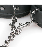 Easy Toys Faux Leather Collar W-handcuffs - Black