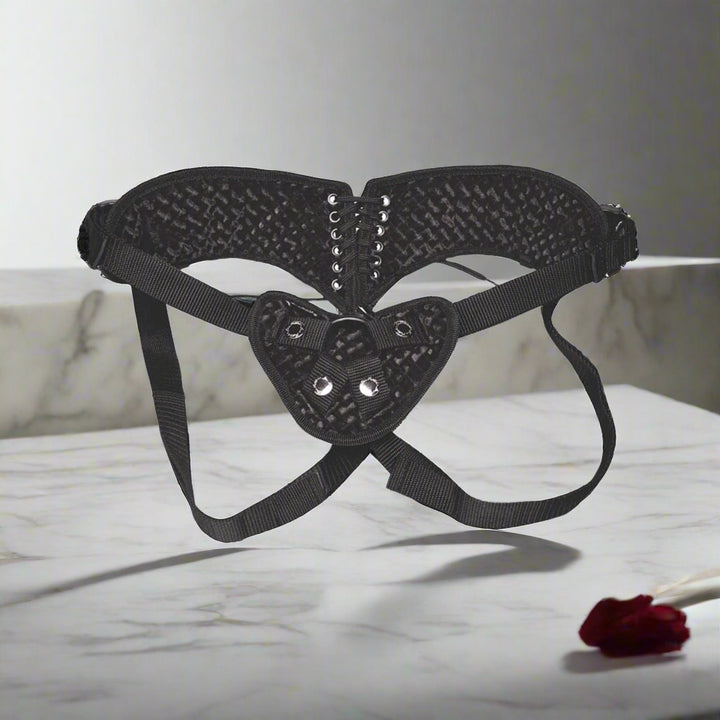 Lux Fetish Diamond Velvet Strap-on Corset