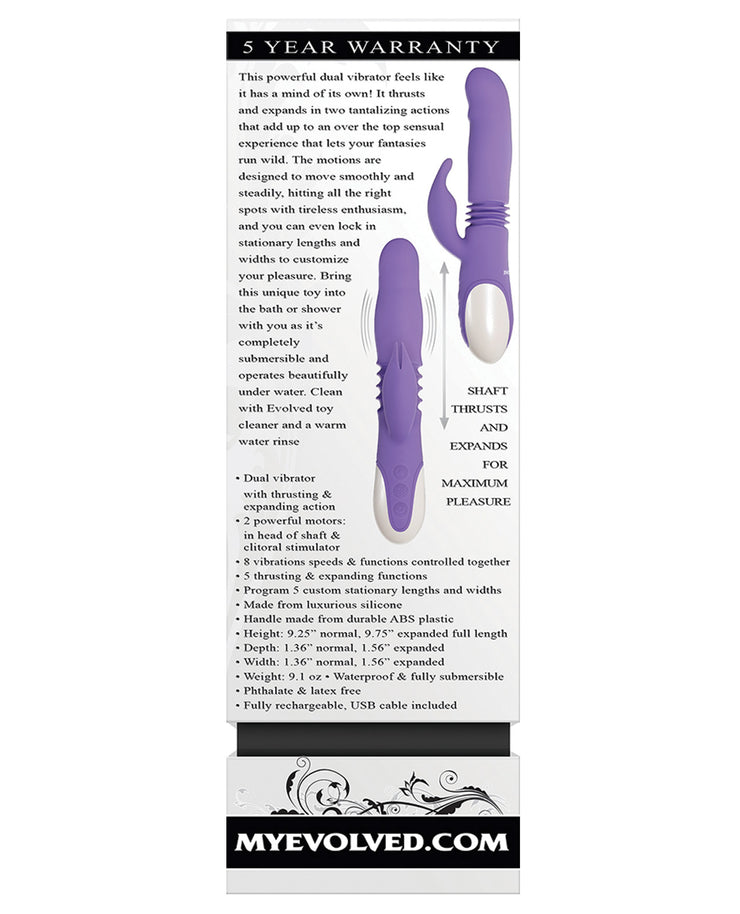 Evolved Thick & Thrust Bunny Dual Stim Rechargeable - Purple