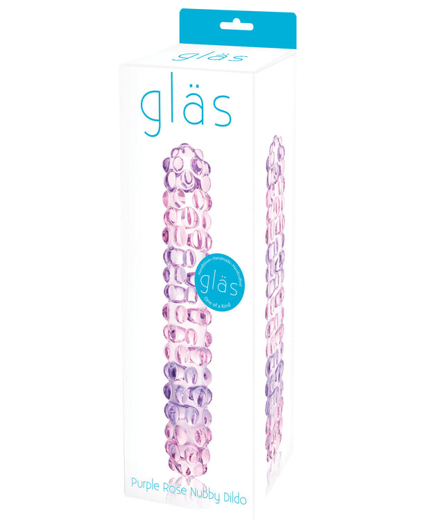 Glas Purple Rose Nubby Glass Dildo