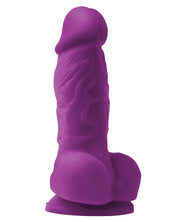 Colours Pleasures 4" Dong W-balls & Suction Cup - Purple