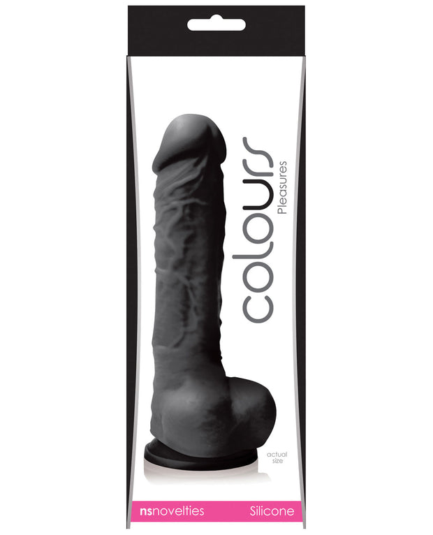 Colours Pleasures Silicone 5" Dildo W-suction Cup - Black