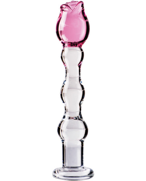 Icicles No. 12 Hand Blown Glass Massager - Clear W-rose Tip