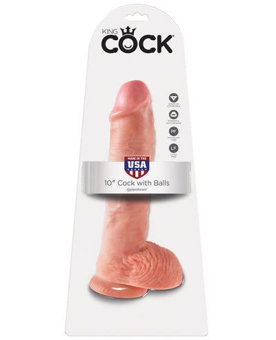 King Cock 10" Cock W-balls - Flesh