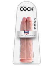 King Cock 11" Two Cocks One Hole - Flesh