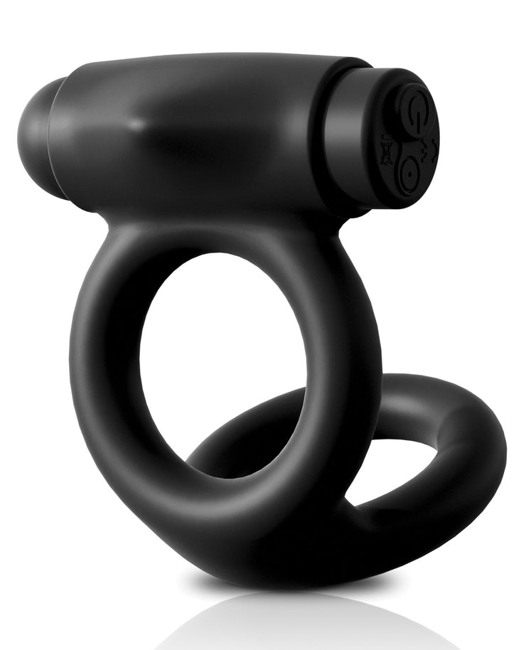 Sir Richards Control Vibrating Silicone Cock & Ball C-ring - Black