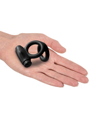 Sir Richards Control Vibrating Silicone Cock & Ball C-ring - Black