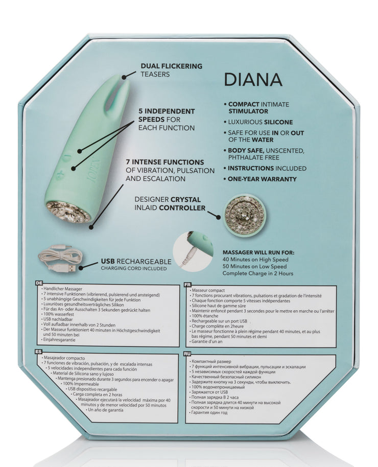 Pave Compact Dual Teaser Massager W-crystal - Diana