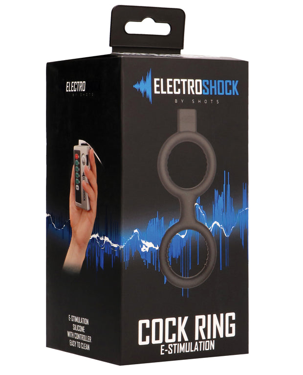 Shots Electroshock E-stimulation Cock Ring & Ballstrap - Black