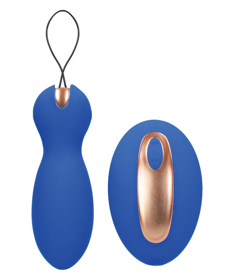 Shots Elegance Dual Vibrating Keagle Balls & Remote - Blue