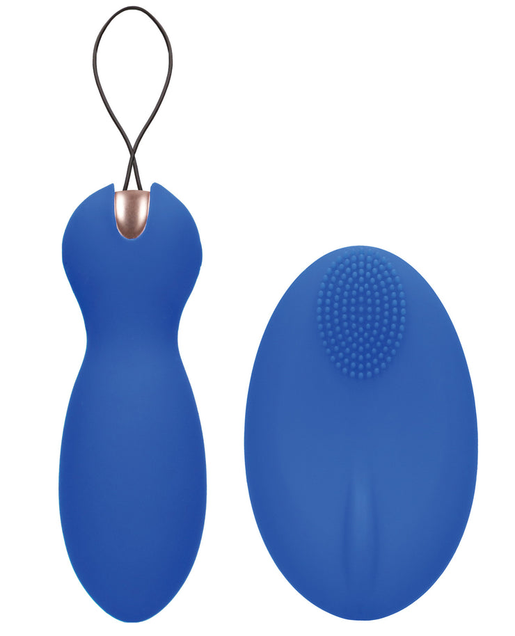 Shots Elegance Dual Vibrating Keagle Balls & Remote - Blue