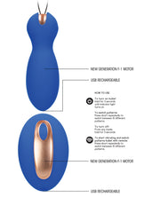 Shots Elegance Dual Vibrating Keagle Balls & Remote - Blue