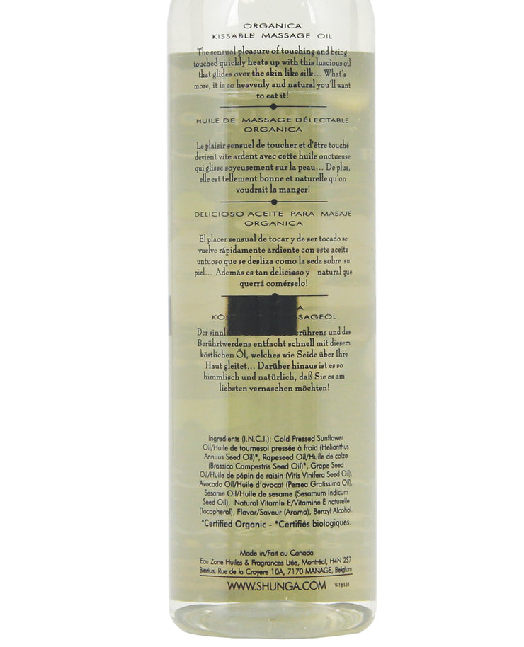 Shunga Organica Kissable Massage Oil - 8 Oz Intoxicating Chocolate