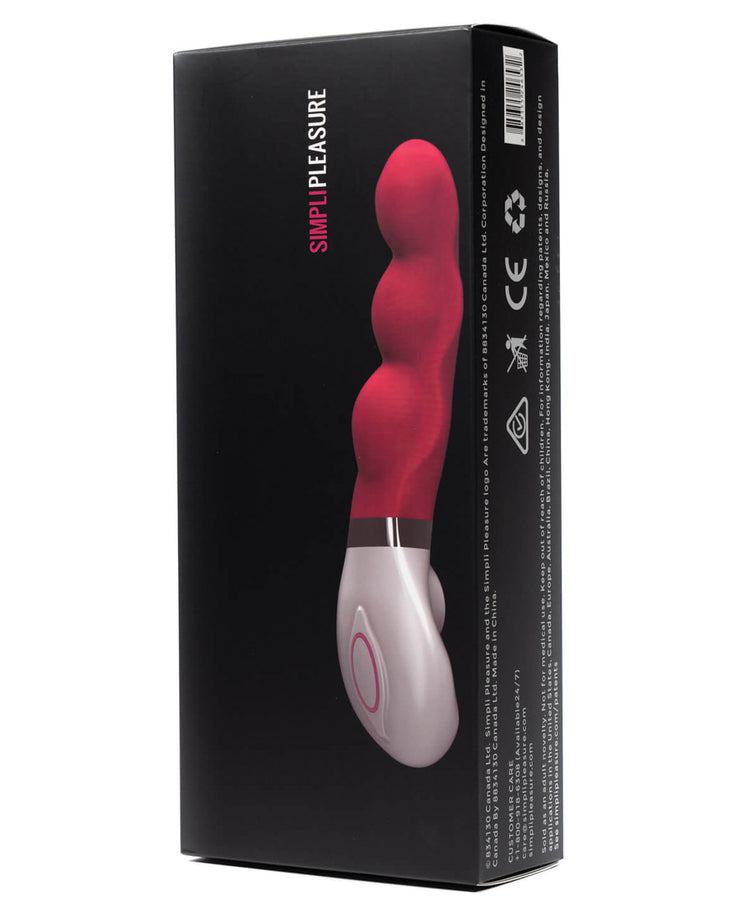 Simpli Trading Triple Beaded Waterproof Rechargeable 10 Speed Vibrator